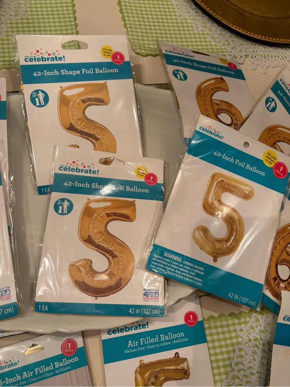 Small, Large & XL foil balloon numbers gold festive festival party disco 22